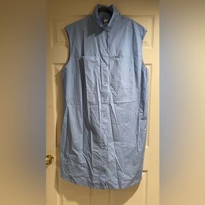 H&M blue shirt dress. NWT. Button down. Sleeveless. Roomy fit. Blue. XL.